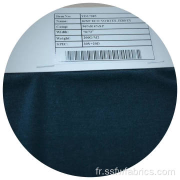 Tissu de rayonne de spandex de Lenzing de Jersey d&#39;Eco Vortex fait sur commande